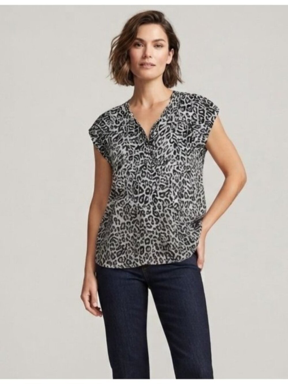 Women's - Joie Silk Leopard Print Blouse, Size Medium